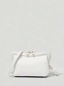 BizChic 迷你斜挎包素色簡約風格 - 白色 - 查看 2