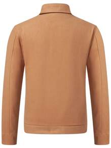 OTTIMOZO 男士雙口袋前扣大衣 - 卡其色 - 查看 2