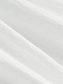 SHEIN MOD 褶邊泡泡袖荷葉邊洋裝不附帶緊身胸衣 - 白色 - 查看 4