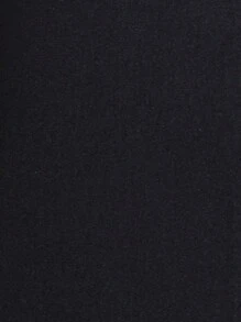 SHEIN Clasi Draped Collar Split Thigh Ruched Front Dress - Black - View 3