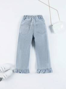 SHEIN Explorewe 女童（小）牛仔褲 - 中等水洗藍 - 查看 2