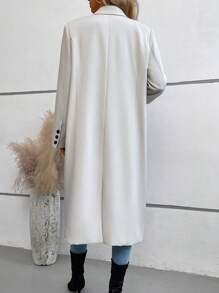 SHEIN LUNE Mantel mit Revers, doppelten Knopfleisten, Klappe Detail