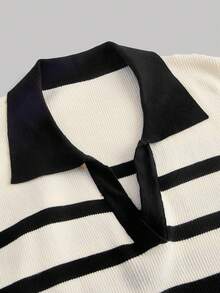 SHEIN MOD Hơn Mẫu sọc Knit ngọn - Nhiều màu - Xem 4