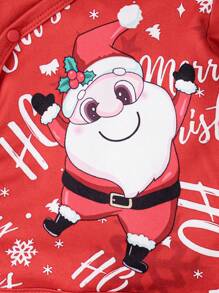 SHEIN 女婴 1 件字母图案 T 恤、2 件帽子、手套、鞋子、2 件围兜、1 条毯子、1 件连体衣和 1 条裤子 - 彩色 - 查看 4