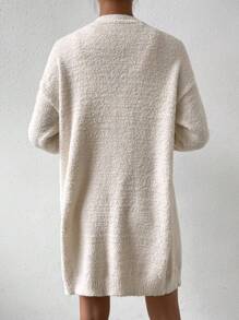 Calvaya Solid Cami Knit Top & Knit Shorts & Drop Shoulder Cardigan