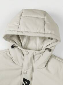 Manfinity Hypemode Áo khoác nam có mũ trùm đầu cỡ lớn có túi rút dây - Màu be - Xem 4