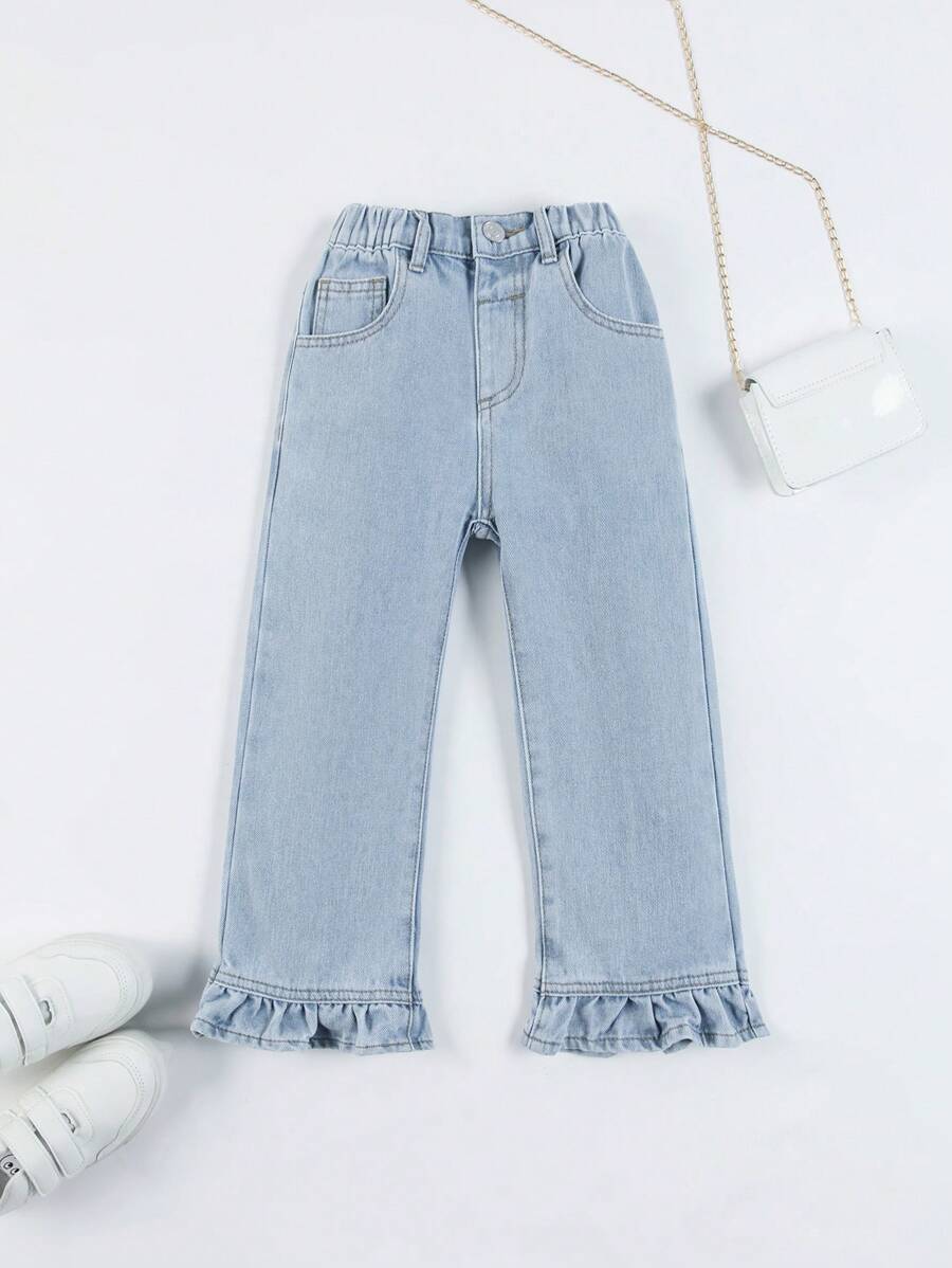 SHEIN Explorewe 女童（小）牛仔褲 - 中等水洗藍 - 查看 1