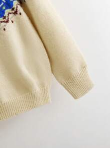 Young Boy Letter Pattern Raglan Sleeve Sweater