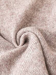 SHEIN LUNE Plus Marled Knit Top - Khaki - View 4