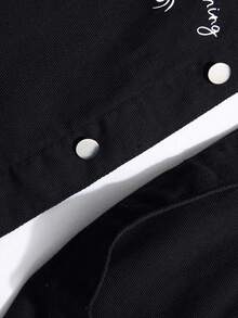 Manfinity EMRG Men Spider & Slogan Graphic Denim Jacket Without Tee - Black - View 5