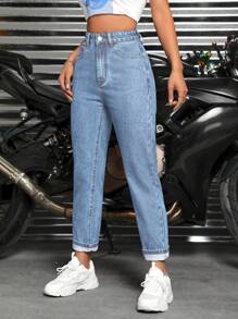 SHEIN PETITE Jeans de ajuste mom