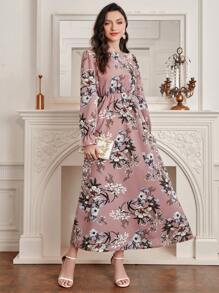 Mulvari 印花喇叭袖洋裝 - 粉色 - 查看 1