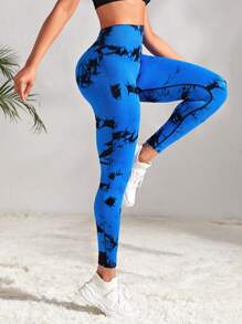 Easithlete Nhuộm buộc Thắt lưng băng rộng Quần Xà cạp thể thao - Nhiều màu - Xem 4