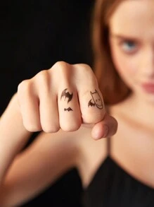 BATMAN X SHEIN 蝙蝠圖案臨時紋身貼合適的適用於日常使用