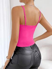 Zolique 流蘇飾邊吊帶上衣 - 玫紅色 - 查看 2