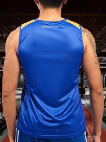 Manfinity Sport Corelite Camiseta de tirantes deportiva con gráfico de letras para hombres, parte superior de gimnasio para hombres - Multicolor - Ver 2