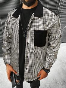 Manfinity Homme 寬鬆男士獵齒紋對比領口夾克 - 彩色 - 查看 1