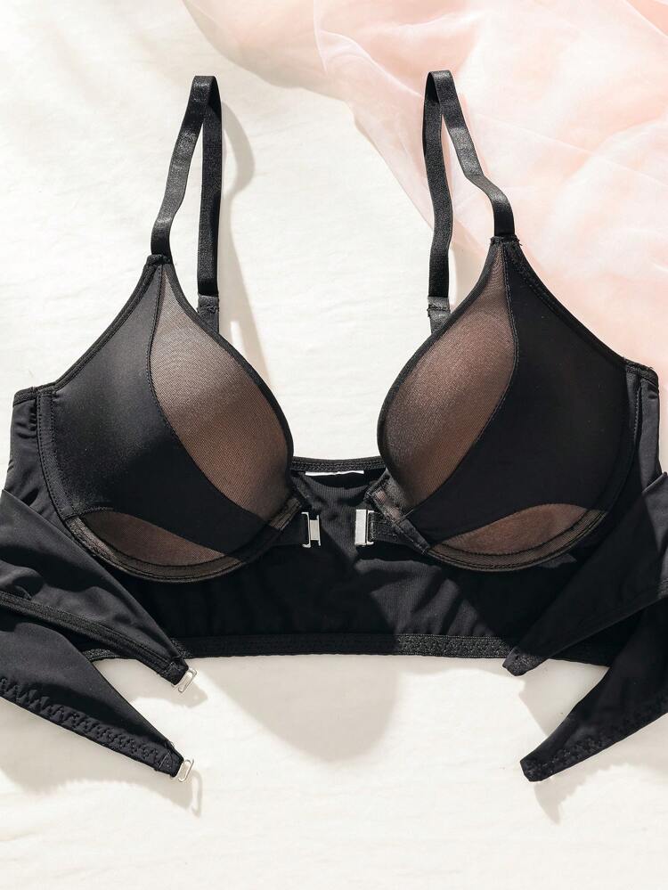 Cut Out Bra & Panty Underwire Lingerie Set