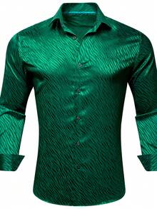 Camisas de talla grande para hombre - Verde - Ver 5