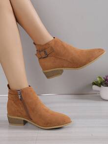 Botas de moda de mujeres - Marrón - Ver 2