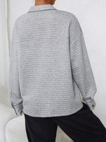 SHEIN EZwear Mantel Buchstabe Flicken Detail Drop Shoulder Pattentasche
