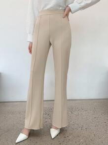 DAZY Seam Detail Flare Leg Pants - Apricot - View 5