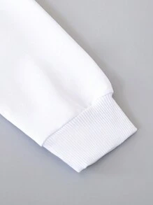 SHEIN 男小童素色套頭衫和卡通圖案衛褲和包 - 藍白色 - 查看 3