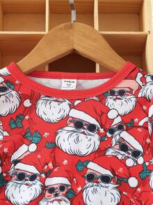 Tween Boy Snug Fit S Christmas Print Tee & Pants Pajama Set - Multicolor - View 5