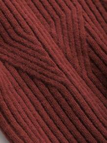 DAZY Jersey unicolor de manga raglán tejido de canalé - Rojo - Ver 5