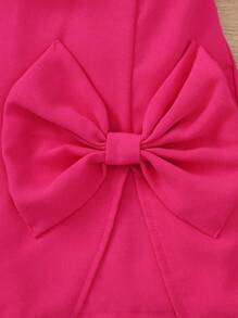 SHEIN Tween Girls Puff Sleeve Tee & Bow Front Skort