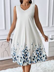 SHEIN LUNE Plus Floral Print Dress & Jacket - Multicolor - View 5