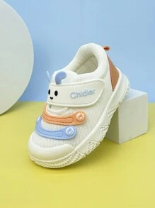男女通用婴儿休闲运动鞋，防滑，魔术贴，户外步行鞋 - 白色 - 查看 2