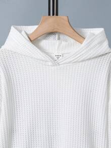 SHEIN 男大童素色絨毛外套和褲子&連帽衫 - 藍色 - 查看 3