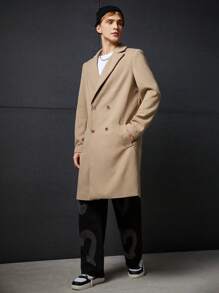 SWAVVY Áo khoác nam có cổ 1 hàng khuy - Màu be - Xem 6