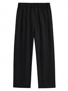 Claim Dot Loose Fit Men's Folded Pleated Wide Leg Pants, Fall - Black - View 2