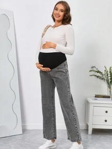 SHEIN Maternidad Jeans de pierna ancha