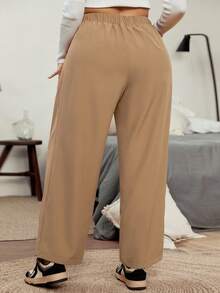 Flirla 大碼西裝褲 - 駝色 - 查看 2