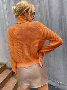 SHEIN Privé Áo len nữ - trái cam - Xem 2