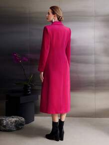 MOTF PREMIUM WOOL-BLEND EMBROIDERED COAT - Burgundy - View 10