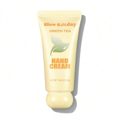 Grüntee-Handcreme für den Sonntag, duftend, für trockene Hände, Handpflegecreme, feuchtigkeitsspendend, beruhigend für die Haut, tiefenernährend, Reisegröße, mit mehreren Pflanzenölen, natürliche Feuchtigkeitspflege, geeignet für den Sommer, Y2K, ideal für Partys