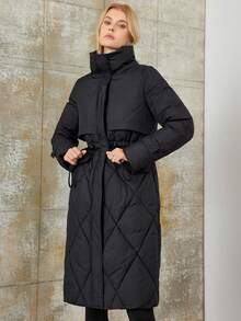 女士棉服外套 - 黑色 - 查看 5