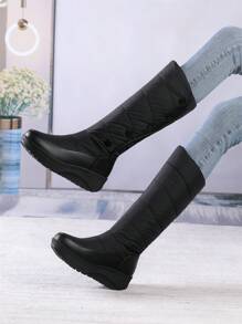 Botas de nieve de moda de mujeres para clima frío - Negro - Ver 3