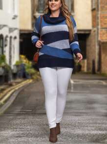 EMERY ROSE Áo len Plus Size Khối Màu Giải trí - Nhiều màu - Xem 3