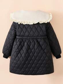 幾何女童（大）棉服 - 黑色 - 查看 2