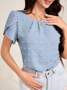 SHEIN LUNE Blusa de lunares manga tulipán