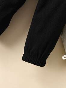 Tween Boy Flap Pocket Side Cargo Pants - Black - View 4