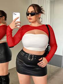 SHEIN ICON Plus Top Très Court En Résille (Sans Top Bandeau)