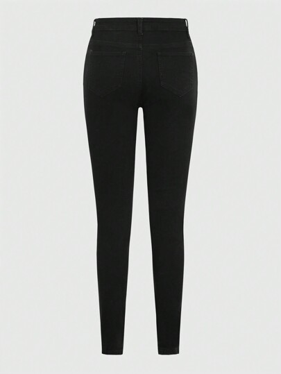 Grunge Punk Ladder Ripped Skinny Jeans, School