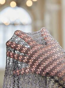 Flirla Hollow Out Drop Shoulder Sweater Without Bra Knit Pullover Fall Winter Sweater - Multicolor - View 6