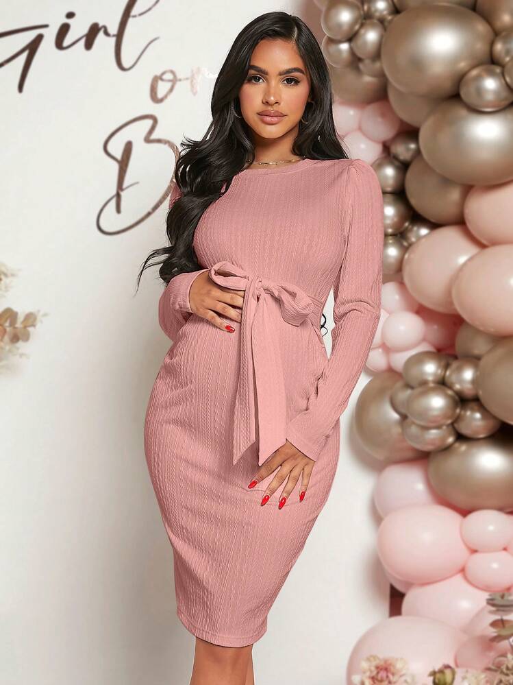 bodycon dress maternity Maternity Ribbed Bodycon Maxi Dress- Black